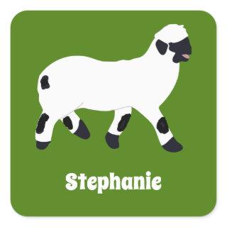 Valais Blacknose Sheep Personalized Square Sticker