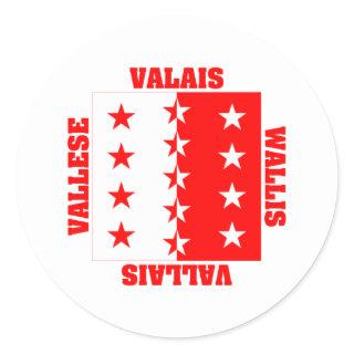 Valais Switzerland Canton Flag Classic Round Sticker