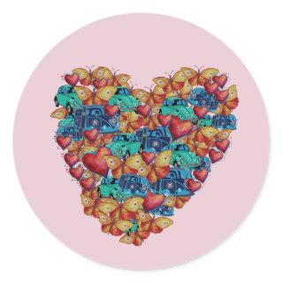 Valentine Colorful Heart Art  Sticker