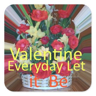 Valentine Everyday Share the Love Square Sticker