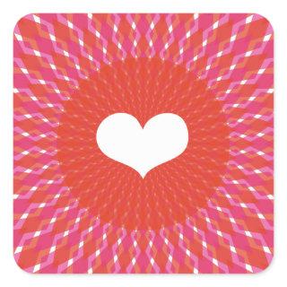 Valentine Heart Pop Square Sticker