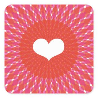 Valentine Heart Pop Square Sticker