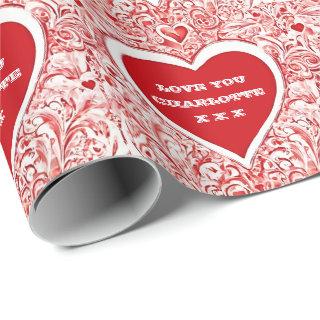 Valentine I Love You Red And White Pattern
