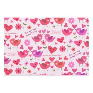 Valentine love birds pattern red and pink   sheets