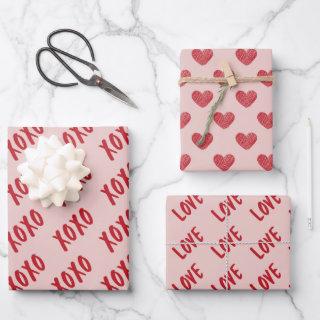 Valentine Red and Pink XOXO Love Pattern  Sheets