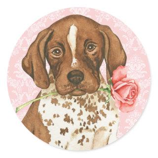 Valentine Rose GSP Classic Round Sticker