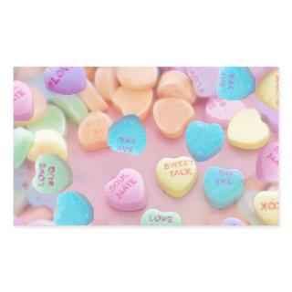 valentines candy hearts rectangular sticker