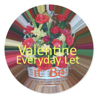 Valentine's Day Art Print Classic Round Sticker