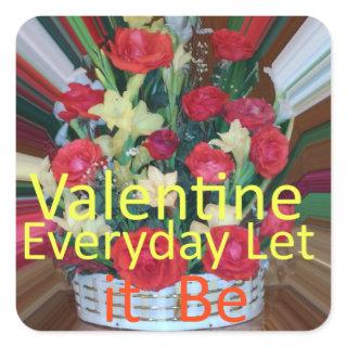 Valentine's Day Art Print Square Sticker