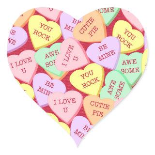 Valentine's Day Candy Hearts Heart Sticker