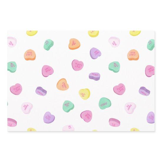 Valentines Day Candy Hearts Pattern  Sheets