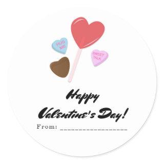 Valentine's Day Candy Party Personalized Favor Classic Round Sticker