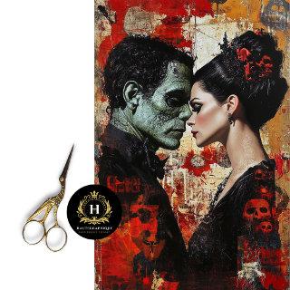 Valentines Day Decoupage Bride of Frankenstein  Tissue Paper