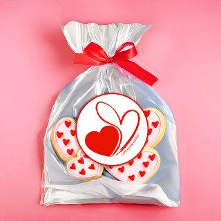 Valentine's Day Distorted Tilted Hearts Classic Round Sticker