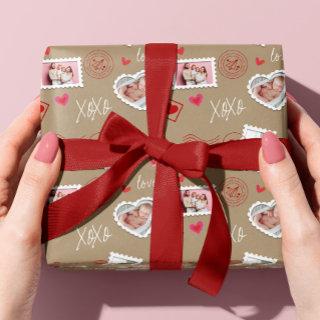 Valentine's Day Hearts and Photo Postage Wrapping