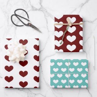 Valentine's Day Hearts Pattern Red Teal  Sheets