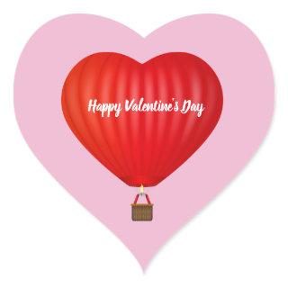 Valentine's Day Hot Air Balloon    Heart Sticker