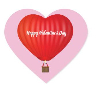 Valentine's Day Hot Air Balloon    Heart Sticker