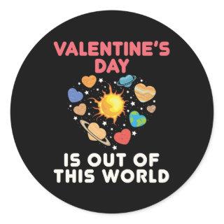 Valentine's Day Is Out of This World Classic Round Sticker