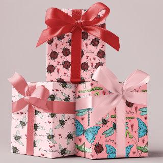 Valentines Day Love Bug and Bee Mine Insects Pink  Sheets