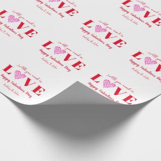 Valentines Day Love Script Hearts Red White