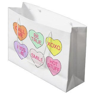 Valentine's Day Pastel Conversation Heart Candy Large Gift Bag