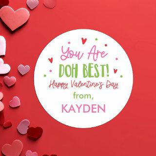 Valentine's Day Personalized Play Doh Treat   Classic Round Sticker
