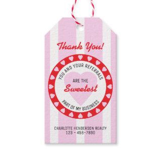 Valentines Day Real Estate Pink Referral Gift Tags