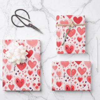 Valentine's Day Red and Pink Hearts  Sheets