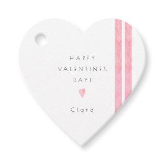 Valentines Day Simple Modern Watercolor Heart Pink Favor Tags