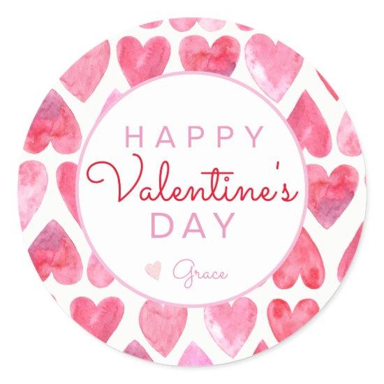 Valentine's Day Sticker, Heart Sticker, Classic Round Sticker