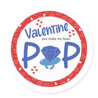 Valentine's day stickers, happy valentines day classic round sticker