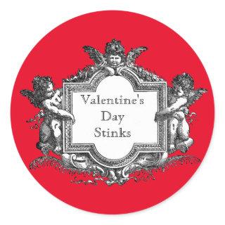 Valentine's Day Stinks Classic Round Sticker