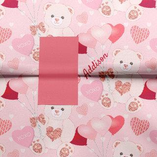 Valentine's Day Teddy Bear XOXO Heart Pattern Tissue Paper
