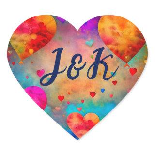 Valentine's Day Vintage Hearts Personalized Heart Sticker