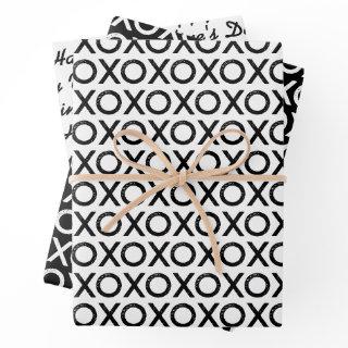 Valentine's Day  X O X O Black White Pattern  Sheets