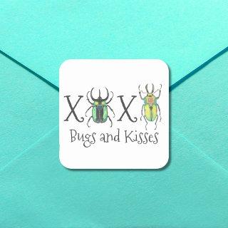 Valentine's Day XOXO Beetles Square Sticker