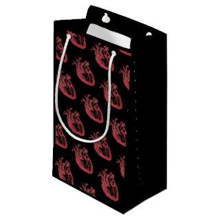 Valentine's Human Heart Small Red & Black Gift Bag
