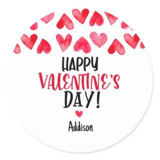 Valentine's Tag, Modern Valentine's Day Favor Classic Round Sticker