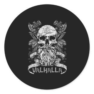 Valhalla Odin Viking Motif Classic Round Sticker