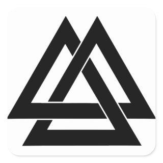 Valknut - Black Square Sticker