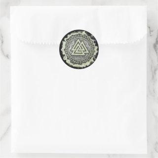 Valknut (Warped) Classic Round Sticker