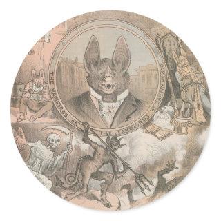 Vampire Bat Portrait Classic Round Sticker