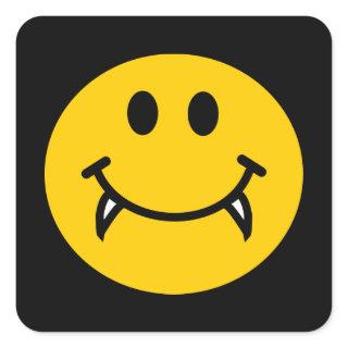 Vampire face with fangs square sticker