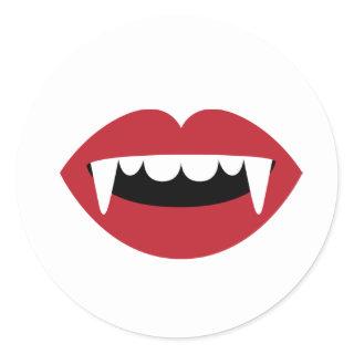 Vampire Teeth Classic Round Sticker