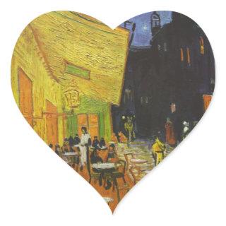 Van Gogh Cafe Terrace Post-Impressionist Heart Sticker