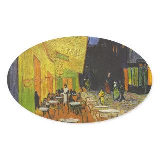 Van Gogh Cafe Terrace Post-Impressionist Oval Sticker