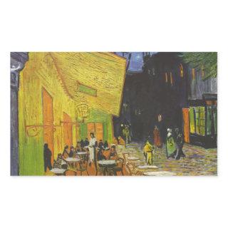Van Gogh Cafe Terrace Post-Impressionist Rectangular Sticker