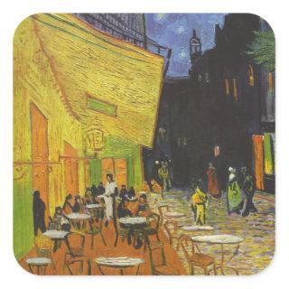 Van Gogh Cafe Terrace Post-Impressionist Square Sticker