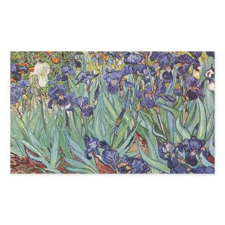 Van Gogh Irises Impressionist Painting Rectangular Sticker